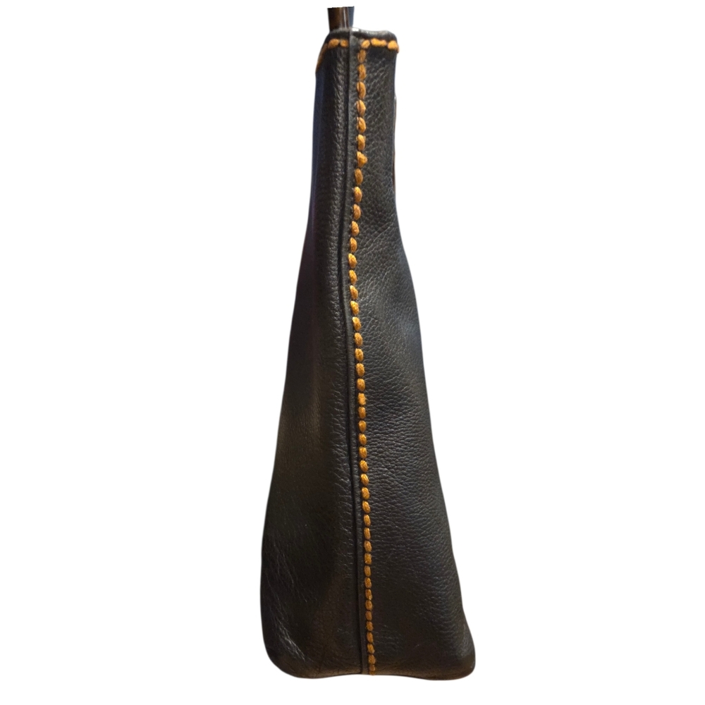 Plinio Visonà Classic Pebbled Leather Tote Featuring Tortoise-shell Satchel Bag - Picture 4 of 15
